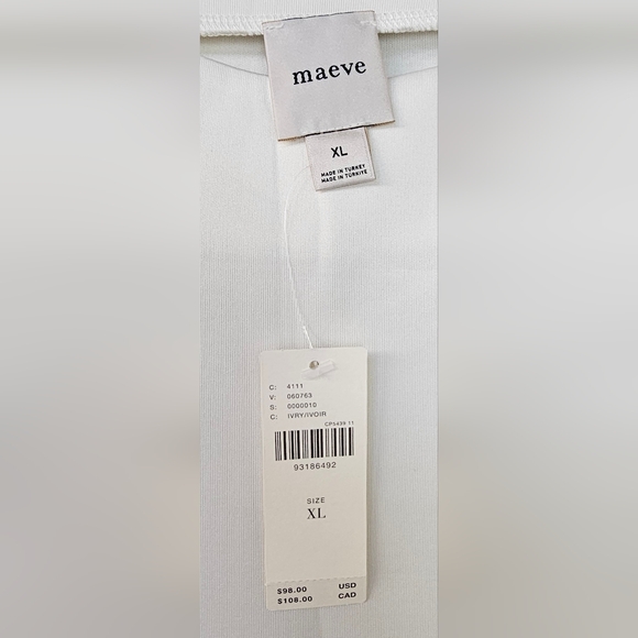 Anthropologie Maeve Women's Neoprene Hourglass Pullover Ivory XL - Picture 3 of 8